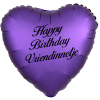 thumb-Folieballon Hart Chrome Paars - Met Tekst-7