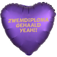thumb-Folieballon Hart Chrome Paars - Met Tekst-1