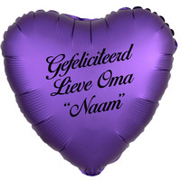 thumb-Folieballon Hart Chrome Paars - Met Tekst-9