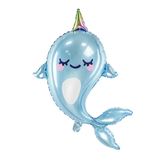 PartyDeco Folieballon Narwhal - 53x87cm