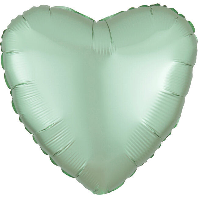 Folieballon Hart Chrome Mint Groen