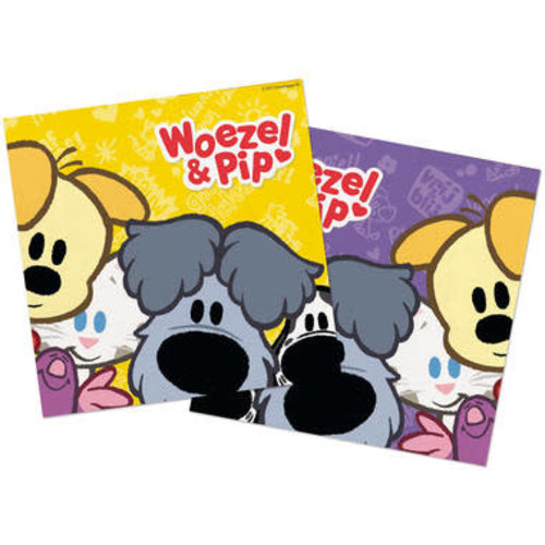 Woezel en Pip servetten 33x33cm - 20 stuks 