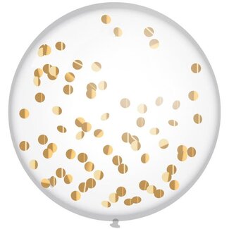 XL Confetti Ballon - Goud - 1 st - 60cm-24inch