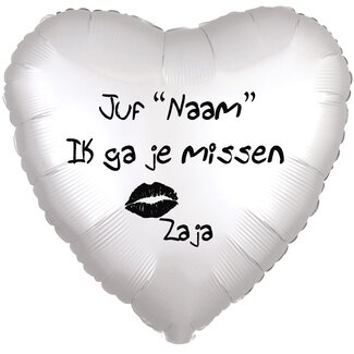 Anagram Folieballon Juf Ik ga je missen - Met Naam