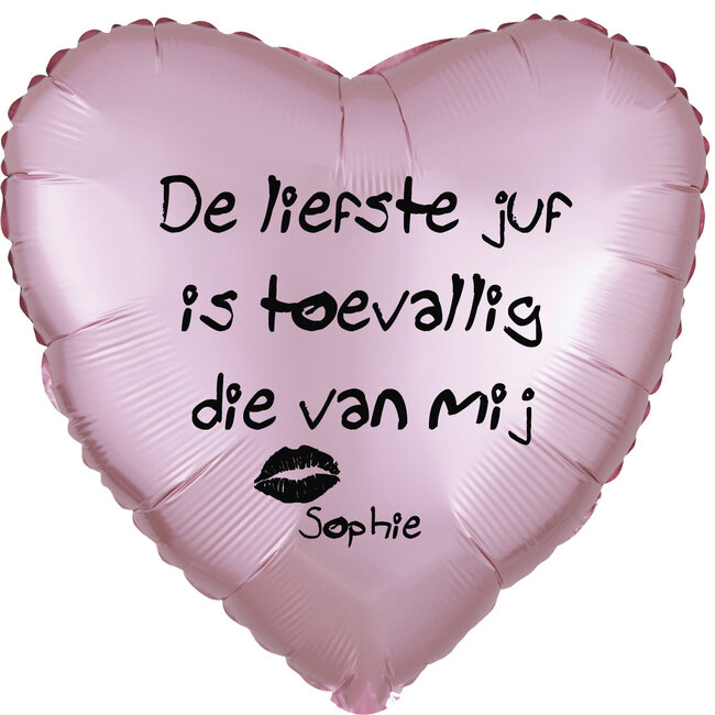 Folieballon De Liefste Juf - Met Naam