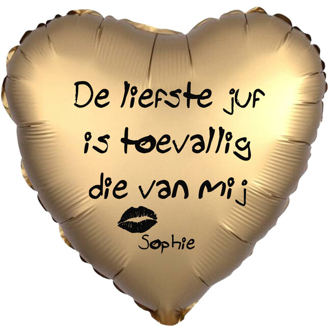 Folieballon De Liefste Juf - Met Naam