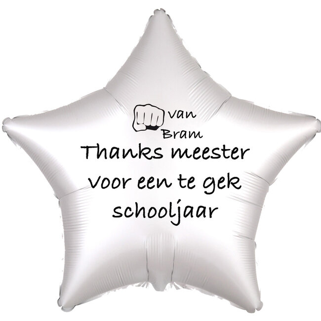 Folieballon Thanks meester voor een te gek schooljaar - Met Naam