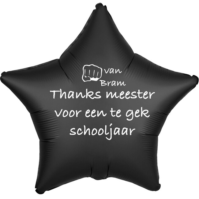 Folieballon Thanks meester voor een te gek schooljaar - Met Naam