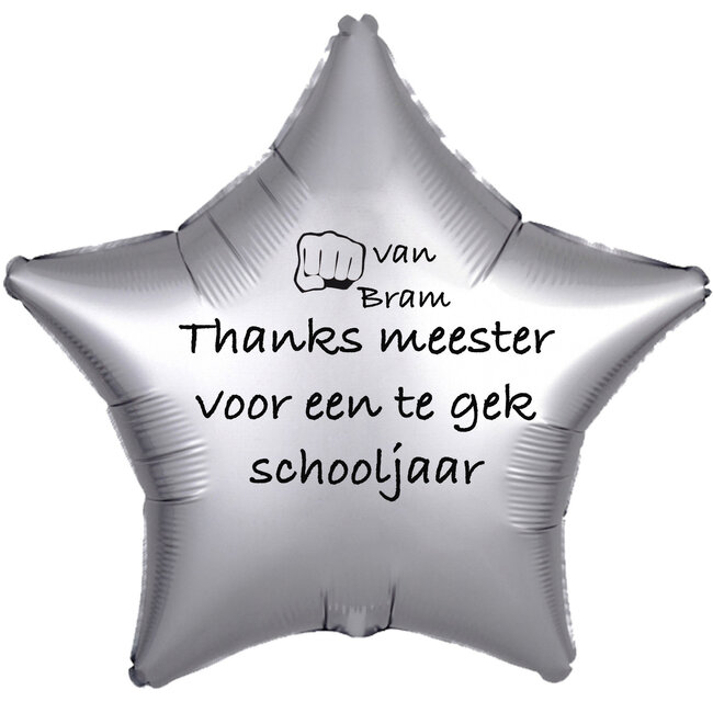 Folieballon Thanks meester voor een te gek schooljaar - Met Naam