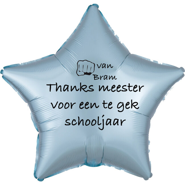 Folieballon Thanks meester voor een te gek schooljaar - Met Naam