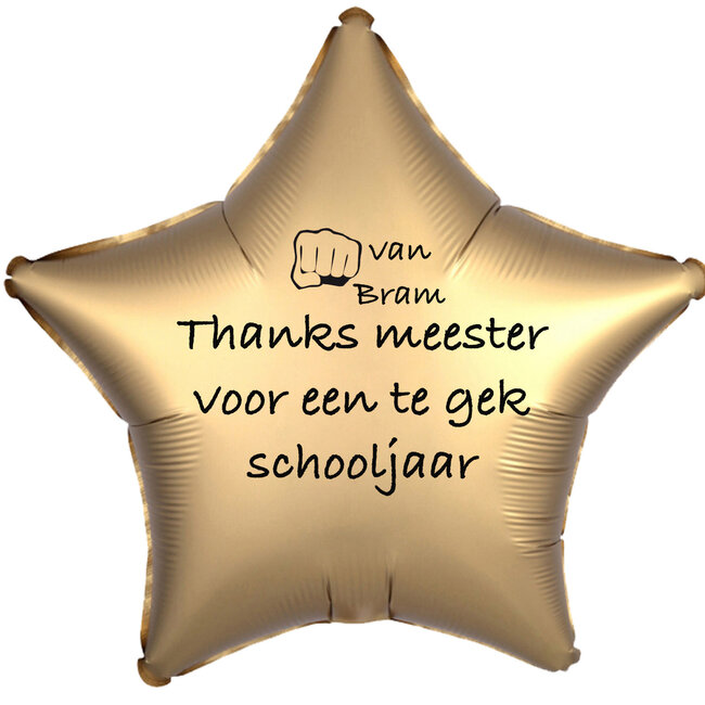 Folieballon Thanks meester voor een te gek schooljaar - Met Naam