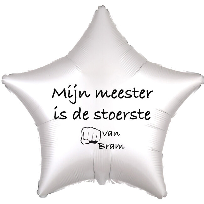 Folieballon Mijn meester is de stoerste - Met Naam