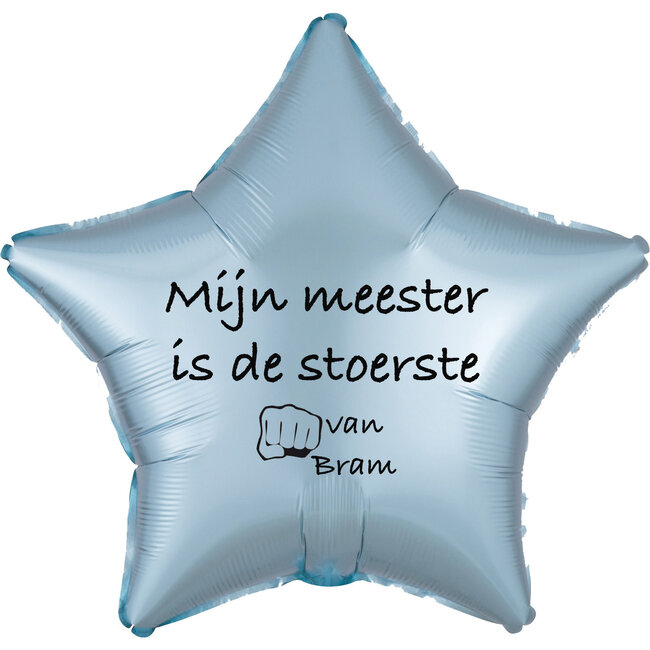 Folieballon Mijn meester is de stoerste - Met Naam
