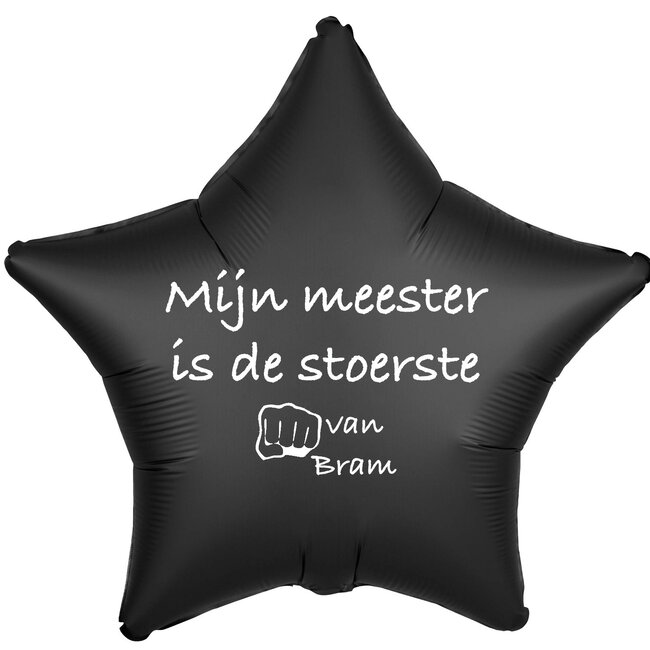 Folieballon Mijn meester is de stoerste - Met Naam