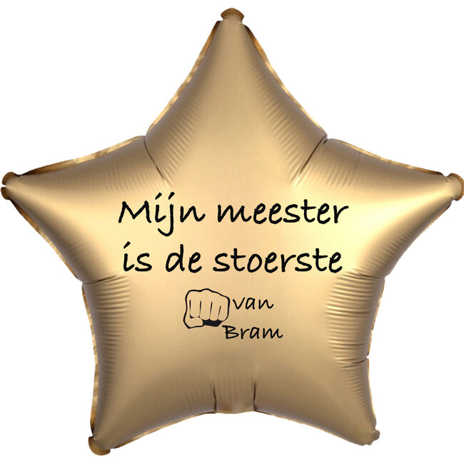 Folieballon Mijn meester is de stoerste - Met Naam