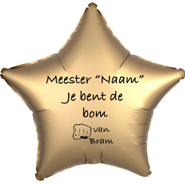 Folieballon Meester je bent de bom - Met Naam