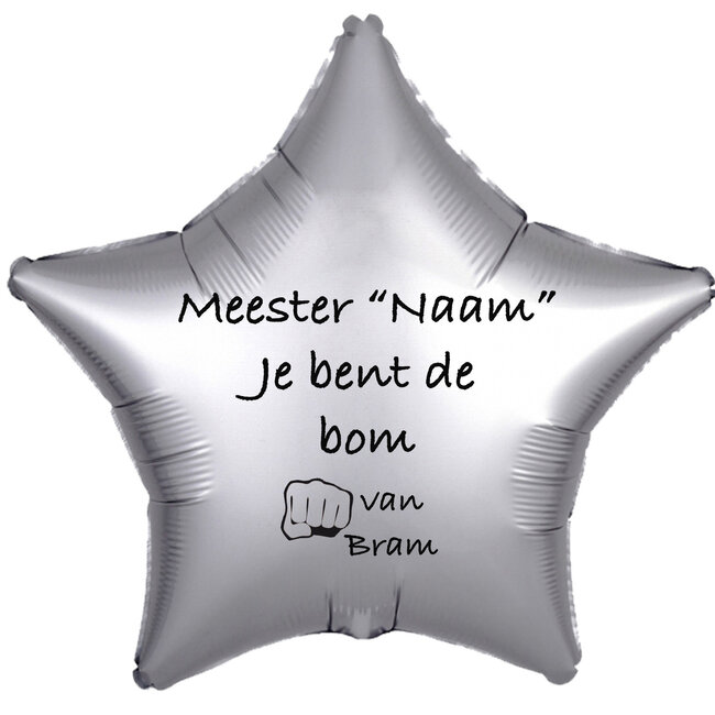 Folieballon Meester je bent de bom - Met Naam