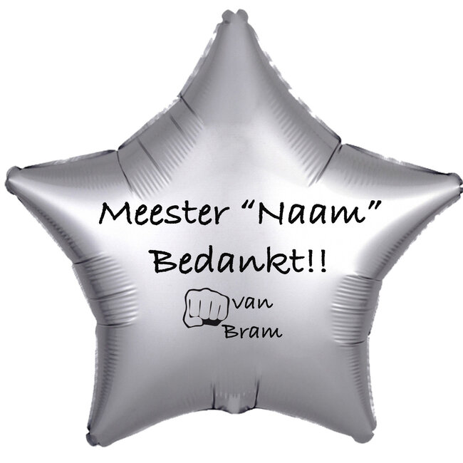 Folieballon Meester bedankt - Met Naam