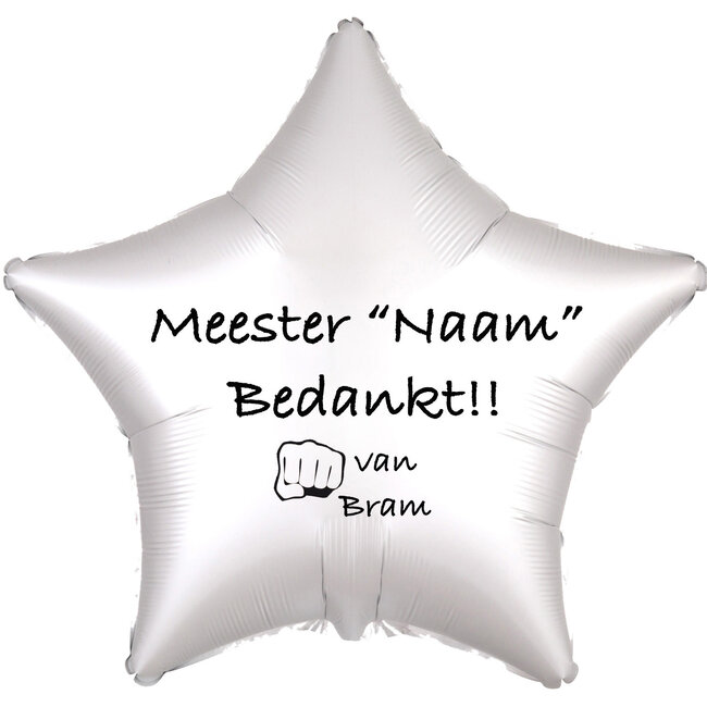 Folieballon Meester bedankt - Met Naam
