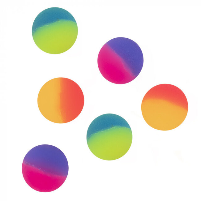 Stuiterbal regenboog - 6 stuks
