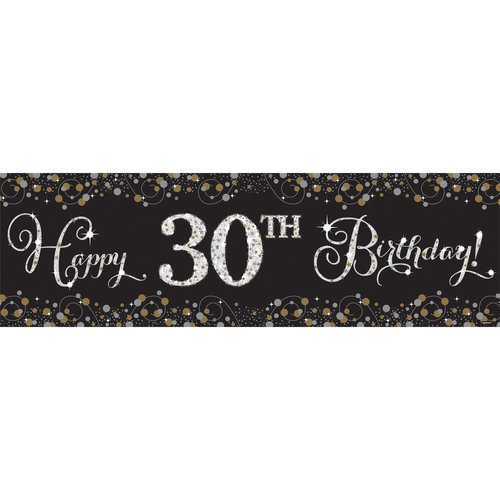 Foil Banner Sparkling Gold Celebrations Personaliseerbare folie 165,1 x 50,8 cm 