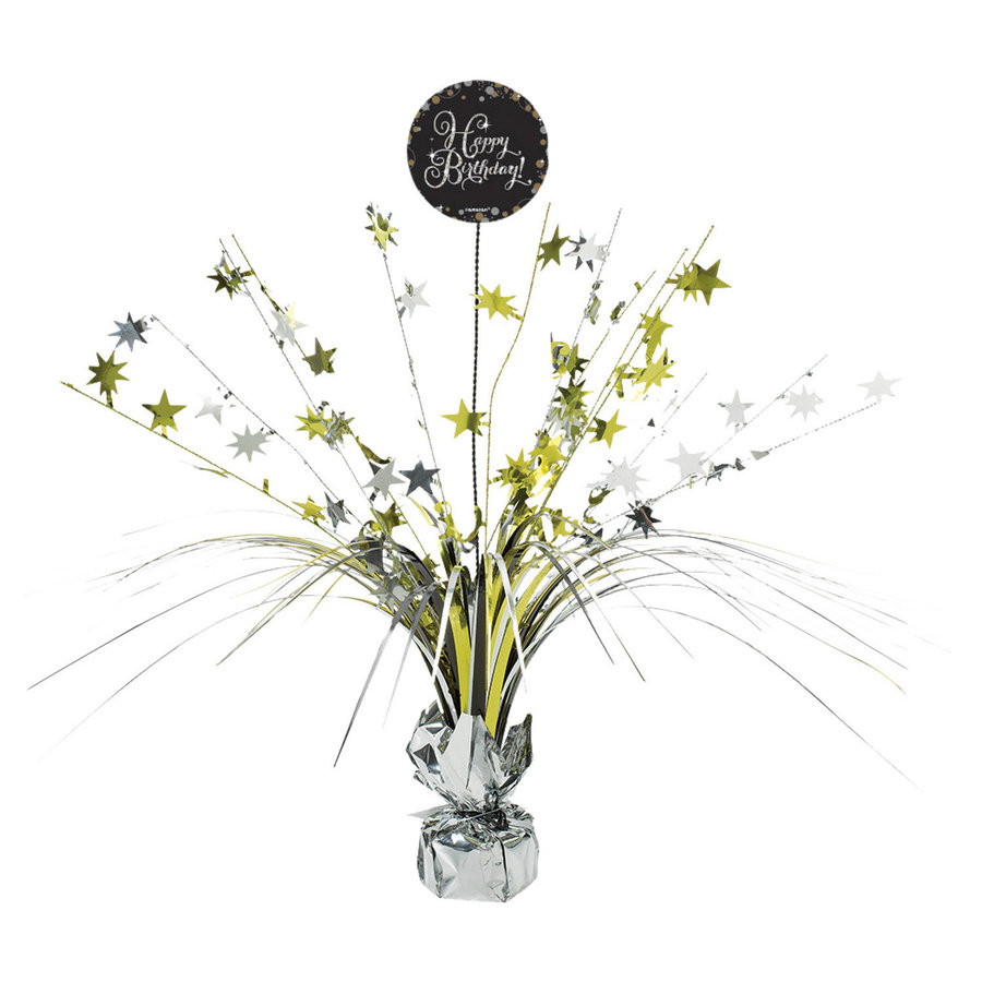 Centerpiece Sparkling Gold Celebrations Happy Birthday-1