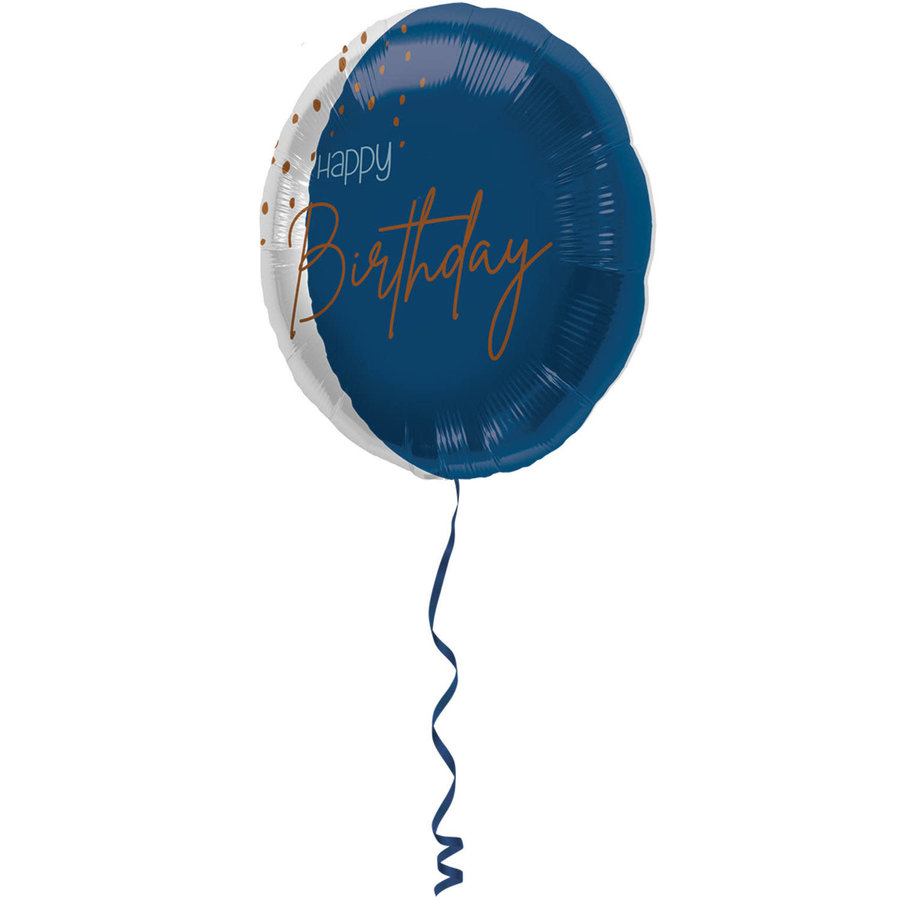 Folieballon Elegant True Blue Happy Birthday-2