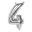 Globos Folieballon cijfer 4 Zilver - lucht gevuld