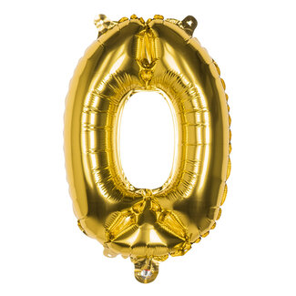 Globos Folieballon cijfer 0 Goud - lucht gevuld