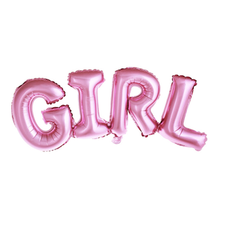 PartyDeco Folieballon Kit "GIRL" roze - 74 x 33 cm