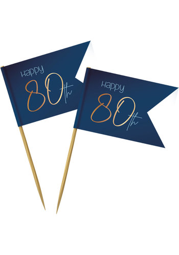 Prikkers Elegant True Blue 80 Jaar - 36 stuks 