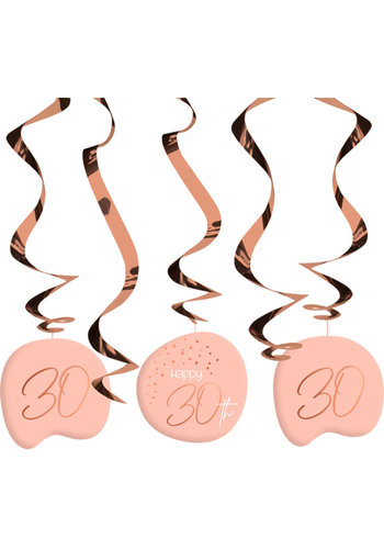 Hangdecoratie Elegant Blush 30 Jaar - 5 stuks 