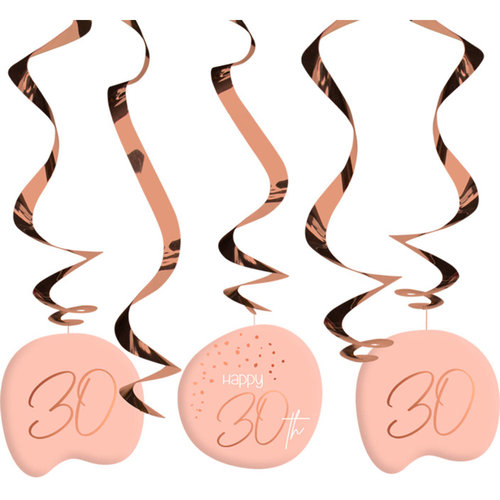 Hangdecoratie Elegant Blush 30 Jaar - 5 stuks 