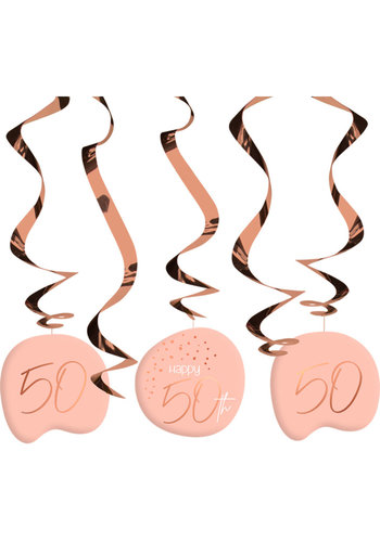 Hangdecoratie Elegant Blush 50 Jaar - 5 stuks 