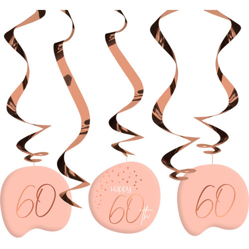 Hangdecoratie Elegant Blush 60 Jaar - 5 stuks 