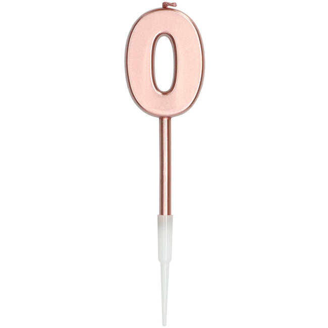 Kaars Cijfer 0 Rosé Gold Metallic