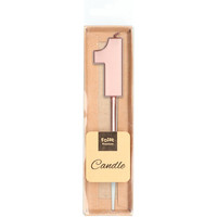 thumb-Kaars Cijfer 1 Rosé Gold Metallic-2