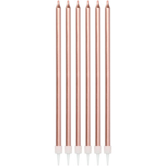 Folat Kaarsenset Rosé goud Metallic 15cm - 16 stuks