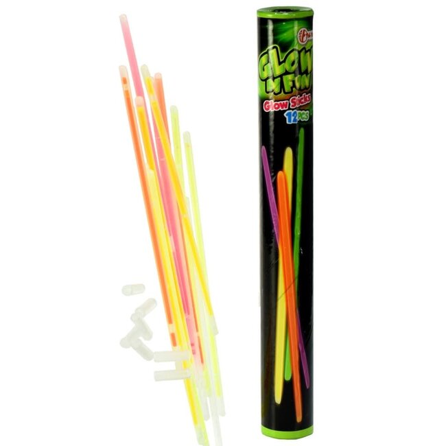 Glow In The Dark Fun Gloeistaafjes 15 in koker (armbandjes) 21.6 cm