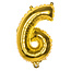 Globos Folieballon cijfer 6 Goud - lucht gevuld