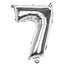 Globos Folieballon cijfer 7 Zilver - lucht gevuld