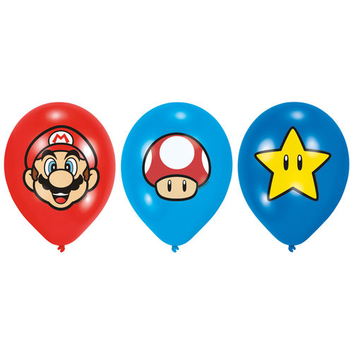 Super Mario Bros latex ballonnen - 6 st - 27,5 cm / 11 " 
