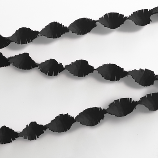 Globos Crepe Guirlande Zwart - 6 meter