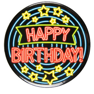 Neon Button - Happy Birthday