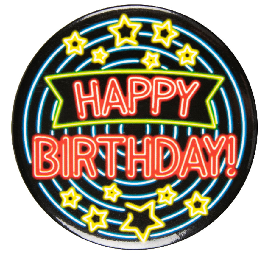 Neon Button - Happy Birthday-1