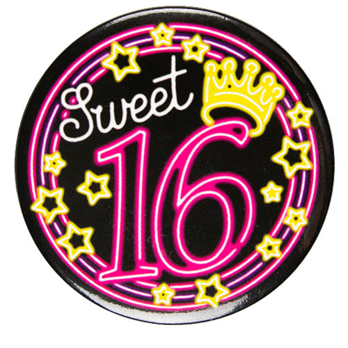 Neon Button - Sweet 16 