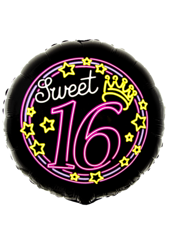 Folieballon Neon Sweet 16 
