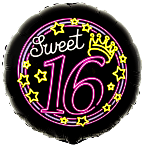 Folieballon Neon Sweet 16 