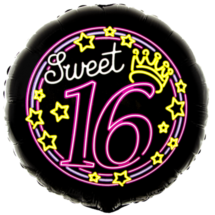 Folieballon Neon Sweet 16-1