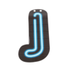 Neon Letter - J